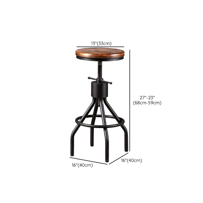 Industrial Metal Counter Height Stools Adjustable Bar Stool for Indoor