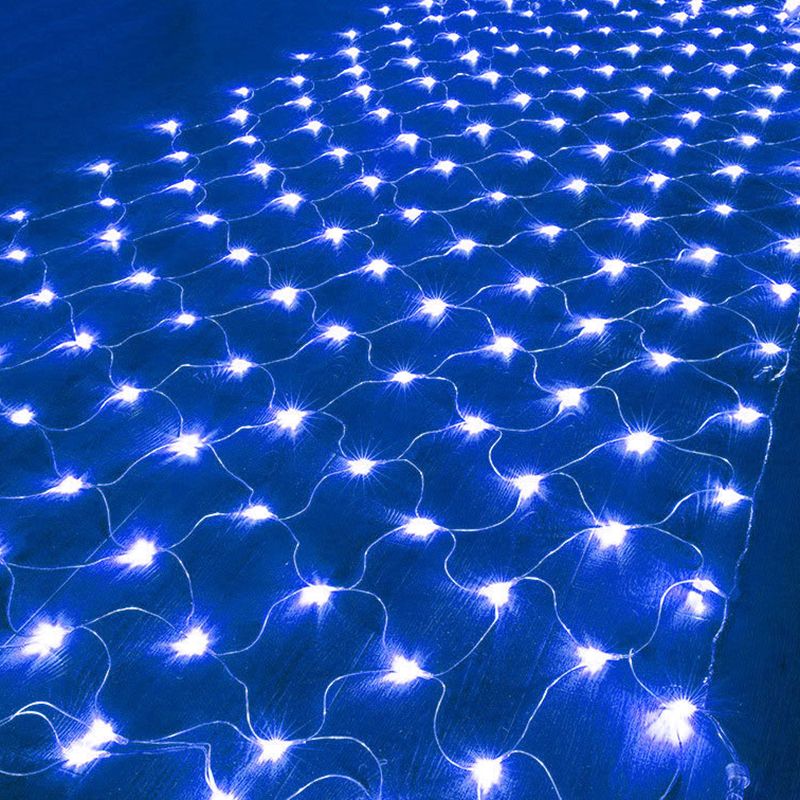 Net Shaped Solar Curtain String Light Set Nordic Plastic Outdoor LED Landscape Light