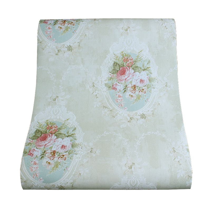 Rustieke stijl pioenrozenbehang in pastelkleur Vlekbestendige muurkunst voor woondecoratie