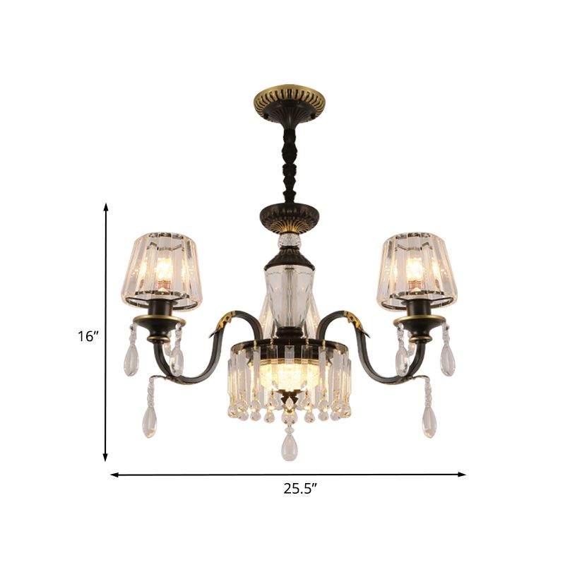 Schwarz 3/8-Bulb-Deckenleuchter.