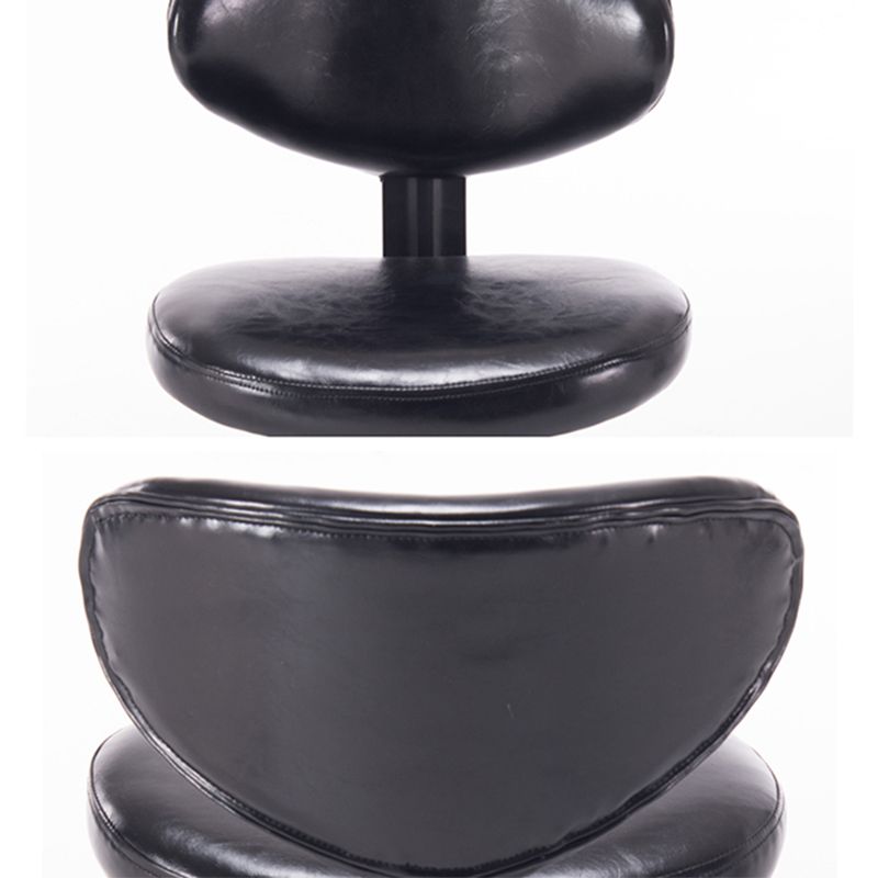 Taburetes escandinavos de cuero con altura ajustable, taburetes de bar giratorios plateados con respaldo bajo