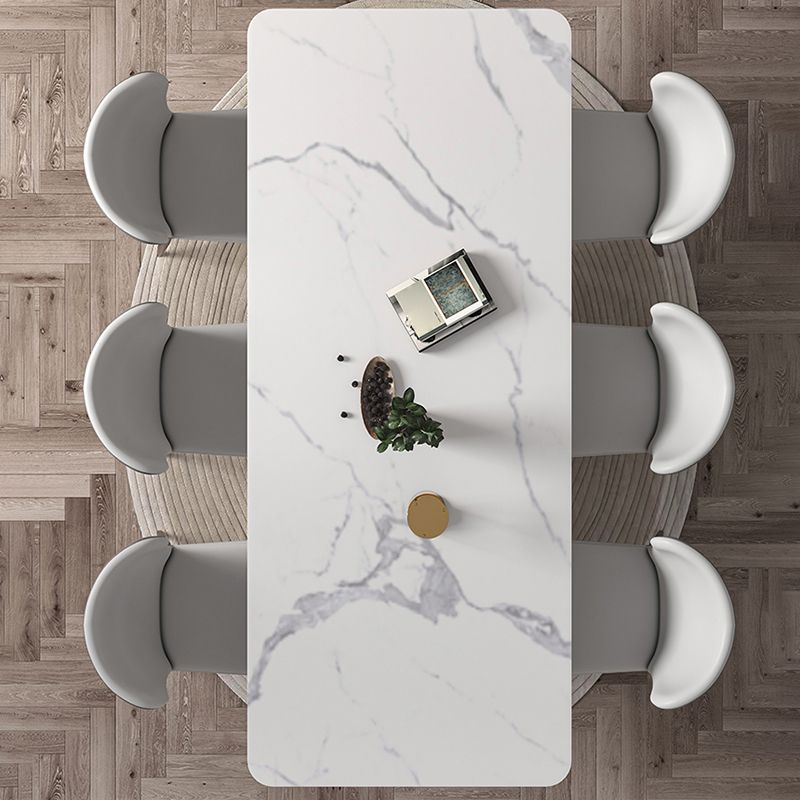 Nordic Glam Rectangle Sintered Stone Dining Table Set 1/2/4/6/7 Pieces Dining Set