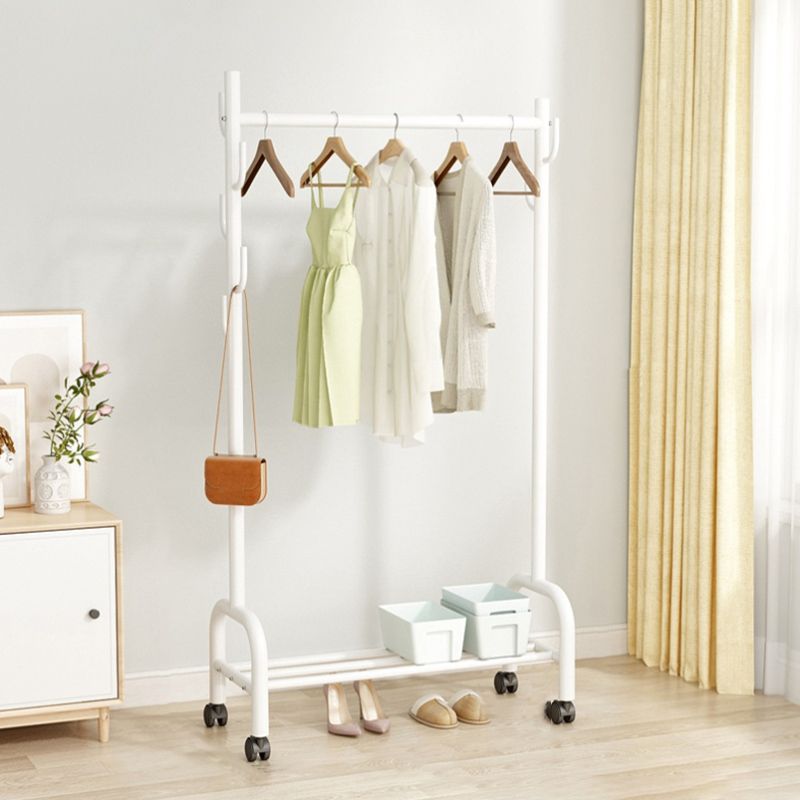 Contemporary Coat Rack Free Standing Metal Coat Hanger with Storage Shelving