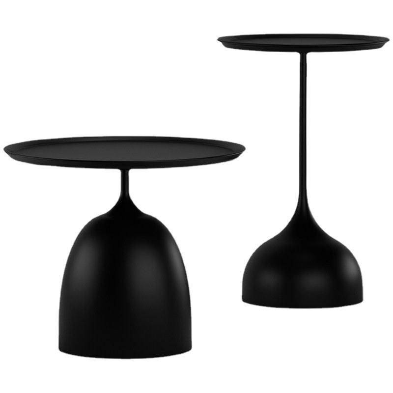 Mid-Century Modern Iron 2 Piece Bunching Tables with Pedestal Base