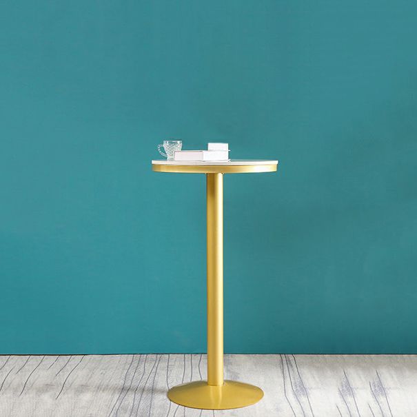 Glam Style 1/3 Pieces Artificial Marble Bar Table Set Fixed Table Counter Set