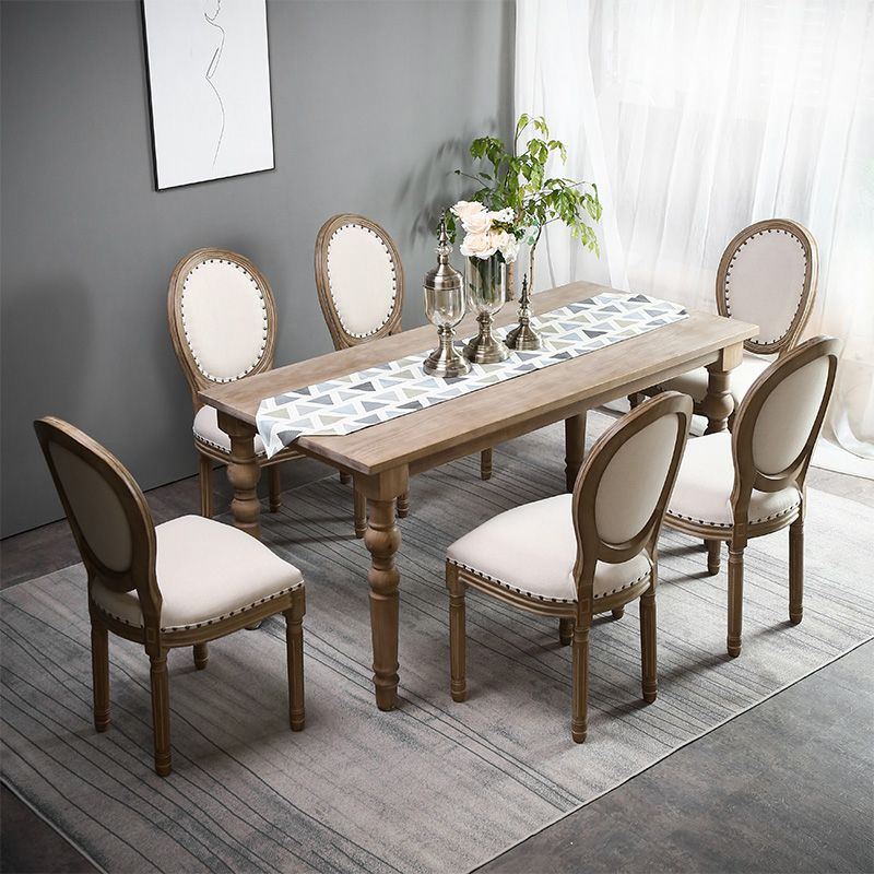 Rectangle Dining Site Table Mid-Century Style Solid Wood Dinner Table with 4 Legs