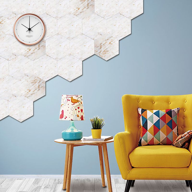 Pick Up Sticks Marble Wallpaper Panel 9' L x 8" W Minimalist Wall Covering in White