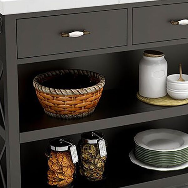 Modern Kitchen Island 3 Drawer Kitchen Island Table with Casters