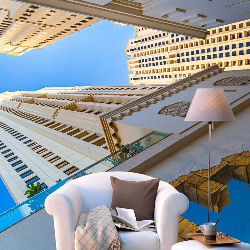 Dubai City Architectural Scenery Mural Wallpaper Modern Decorative for Meeting Room Office