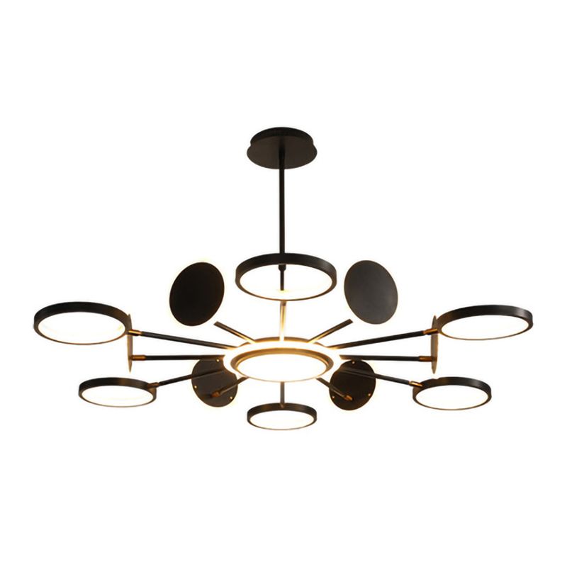 Modern Style Multi Lights Hanging Chandelier Lamp Metal Ring Pendant Lighting
