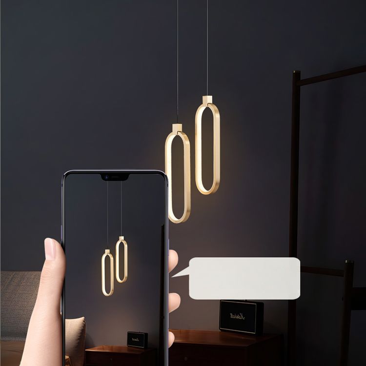 Minimalist LED Hanging Ceiling Light Aluminum 1-Light Linear Ceiling Pendant Light