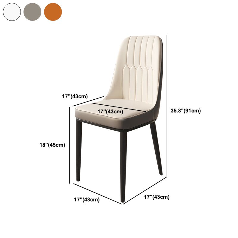 Glam Faux Leather Dining Chair Parsons Chair in Matte Finish for Brasserie