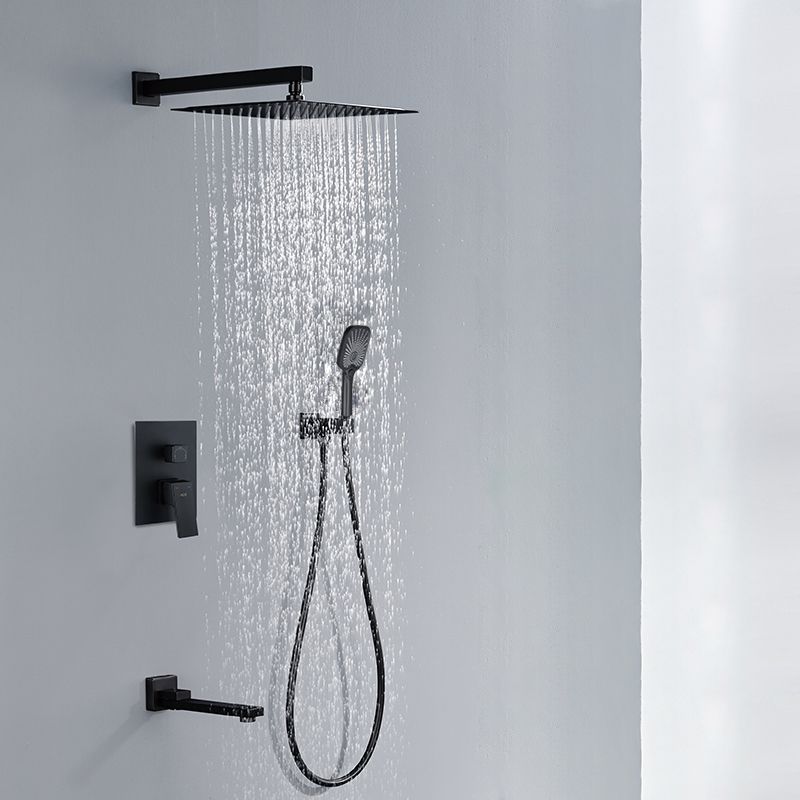 Modern Shower Set Brass Square Temperature Control Shower System