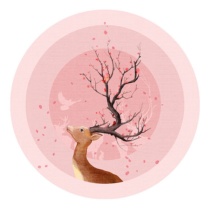 Pink Modern Carpet Polyester Color Lump Carpet Washable Carpet for Living Room