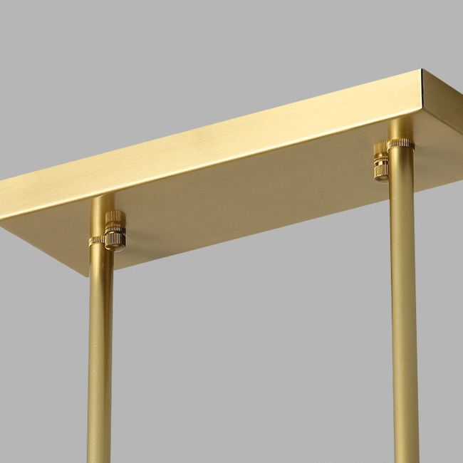 Postmodern Metal Island Light Multi Head Light con sombra de vidrio para mesa de comedor