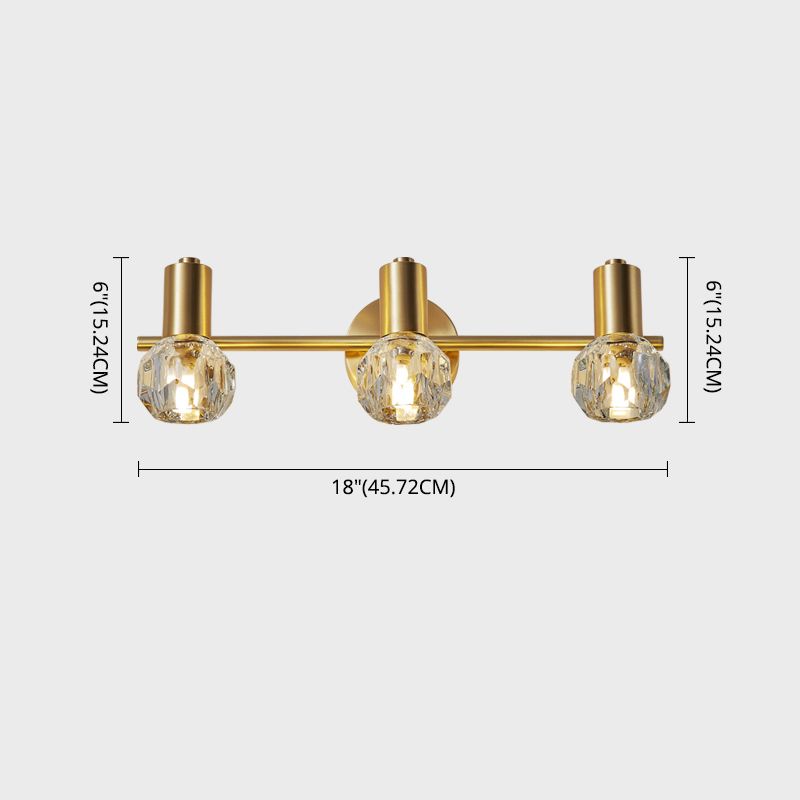 Modern Style Bulb Shaped Wall Lighting Fixture Bathroom Wall Mounted Light in Gold