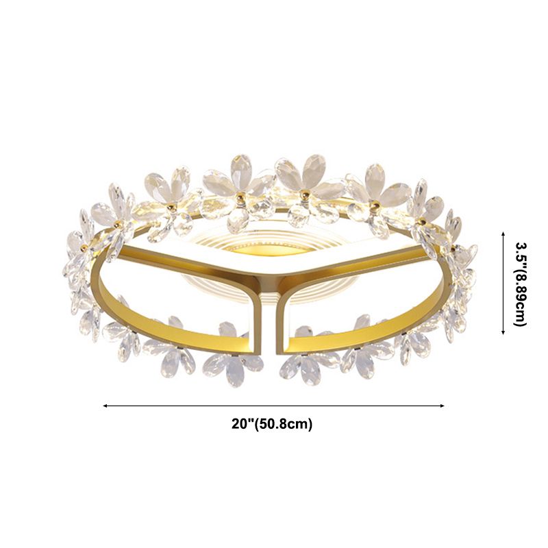 Lámpara de techo moderna de metal dorado y altura de montura de cristal transparente para sala de estar