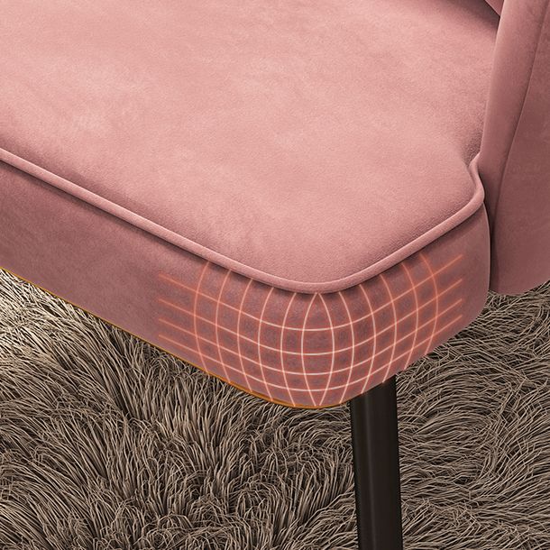 Chaise d'appoint contemporaine en métal, avec bras rembourrés, avec couronne et dossier supérieur