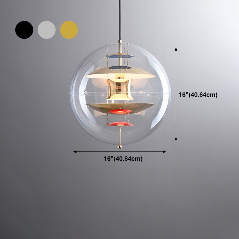 Lumière suspendue contemporaine Clear acrylique Shade Pending Lighting