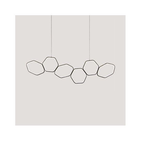 Lampadario dell'isola esagonale semplice acrilico 4/5/6 luci ciondolo a soffitto bianco/marrone in luce calda/bianca