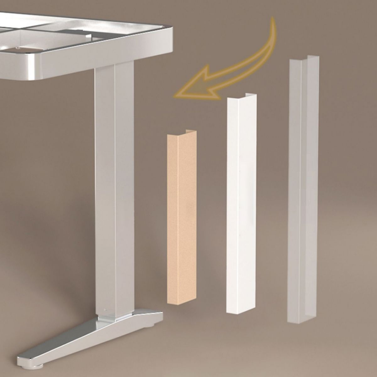 Modern Style Office Desks Rectangular Shape Task Desk with 2-Legs for Home