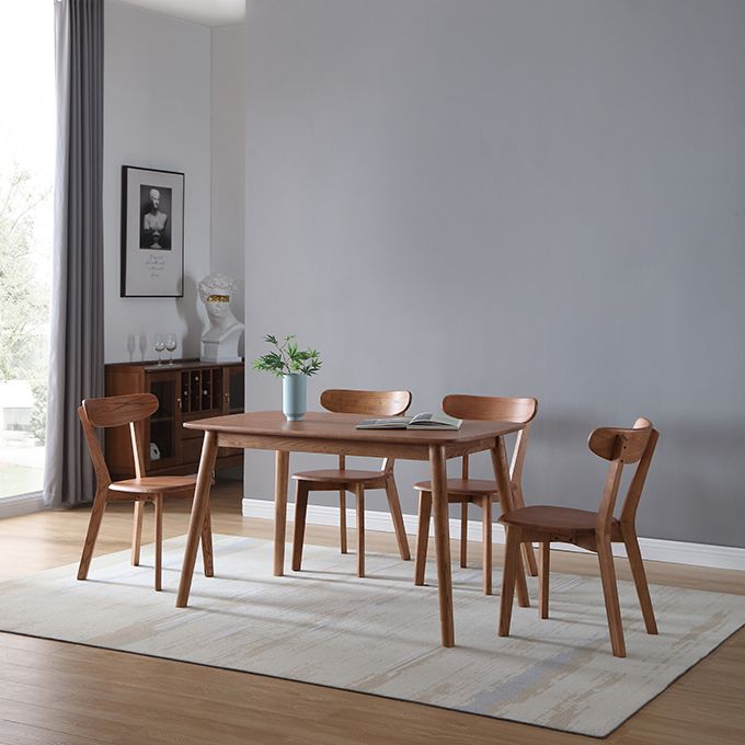 Glam vaste houten rechthoekige vorm eettafel bruine standaard eettafel voor keuken