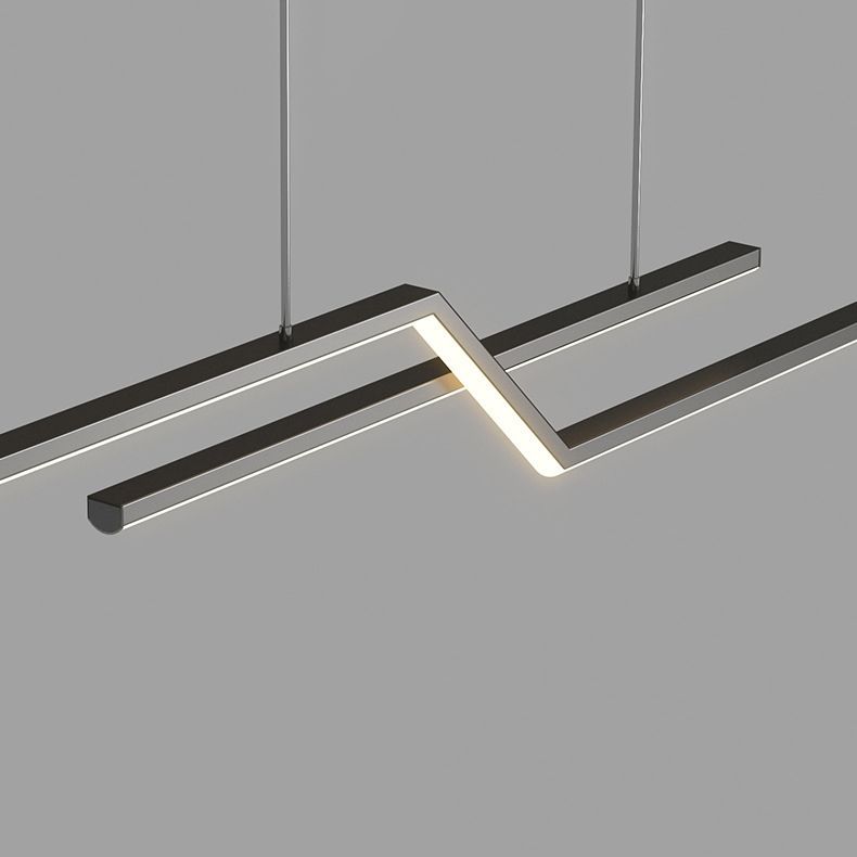 Modern Simplicity LED Island Light Linear 2-Light Hanging Lamp for Dining Room