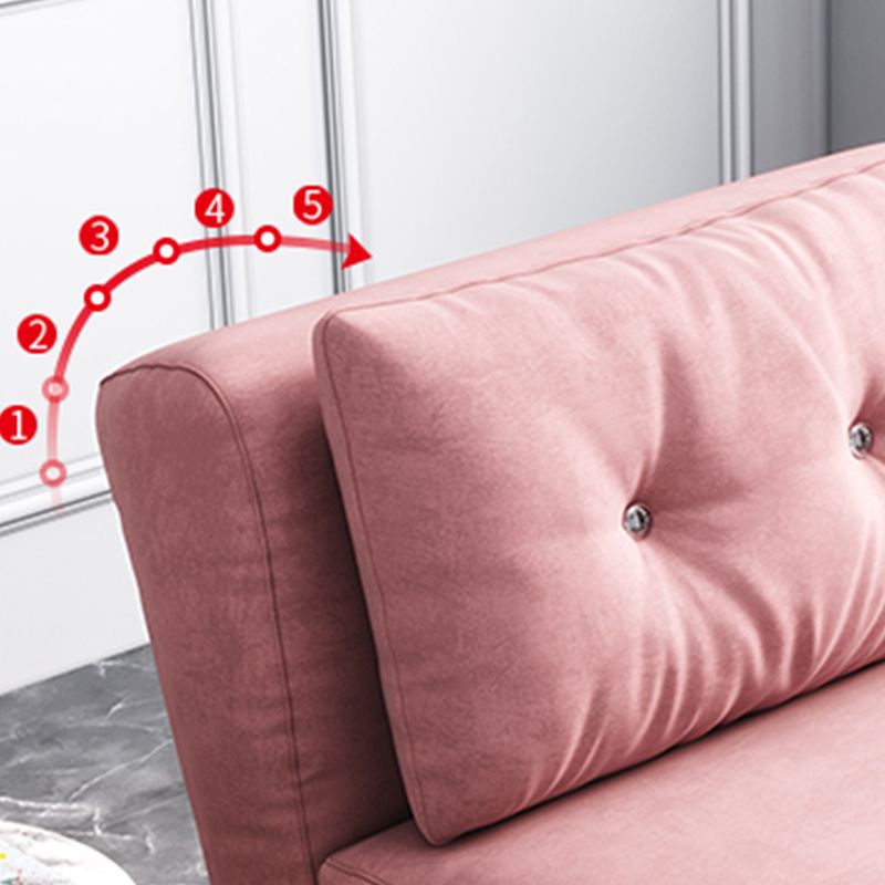 Glam Velvet Sleeper Sofa 31.49" Wide Pink Sofa Bed with Pillow Back