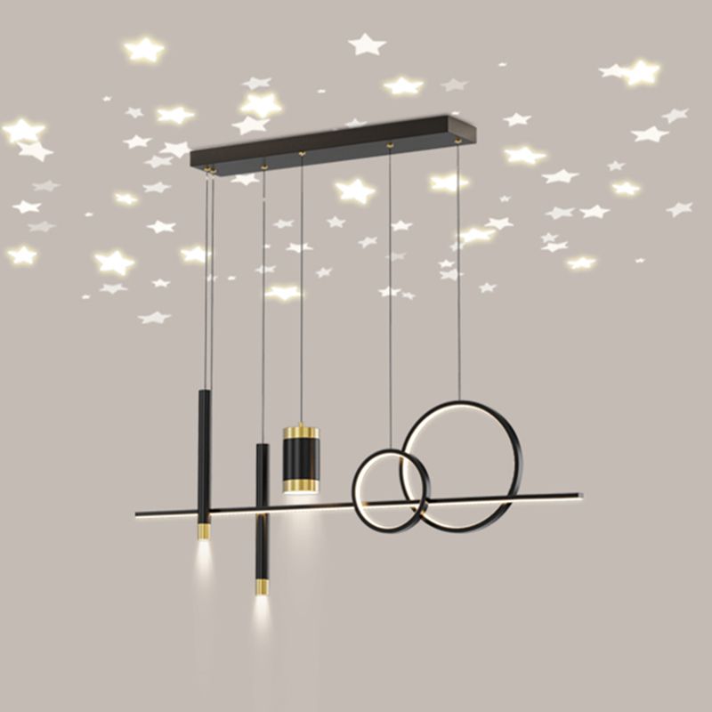 Cylinder Island Light Fixtures Contemporary Metal Pendant Lights for Kitchen