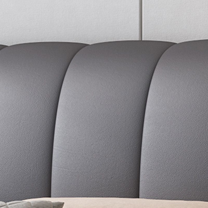 Contemporary Lift Up Storage Upholstered Headboard Solid Color Bed Frame