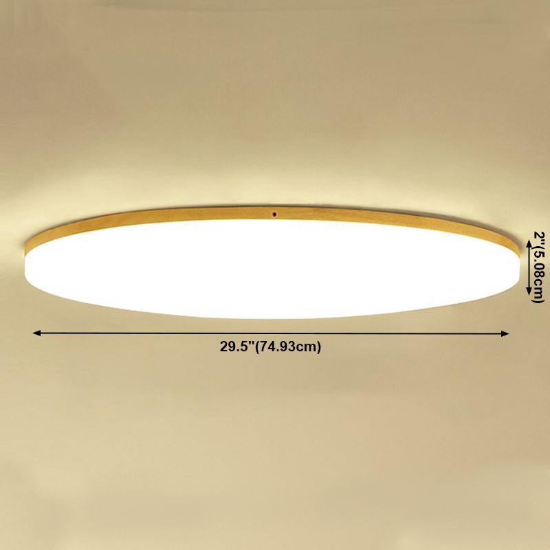 Geometry Shape LED Ceiling Lamp Modern Wooden 1 Light Flush Mount for Living Room