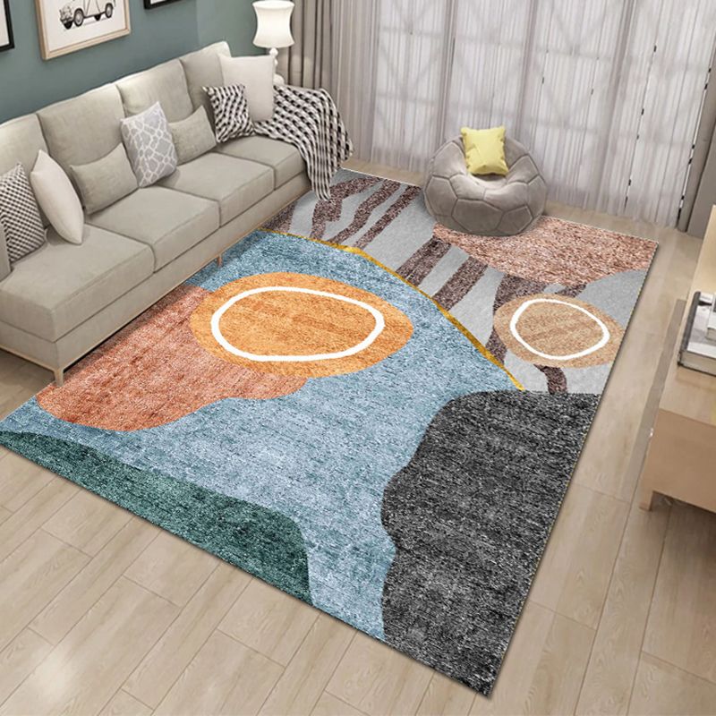 Modern Carpet Funky Abstract Print Carpet Polyester Carpet with Non-Slip Backing