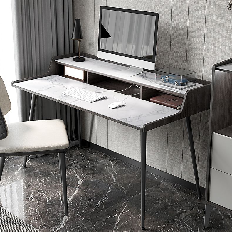 Industrial Style Stone Computer Desk Rectangular Office Desk