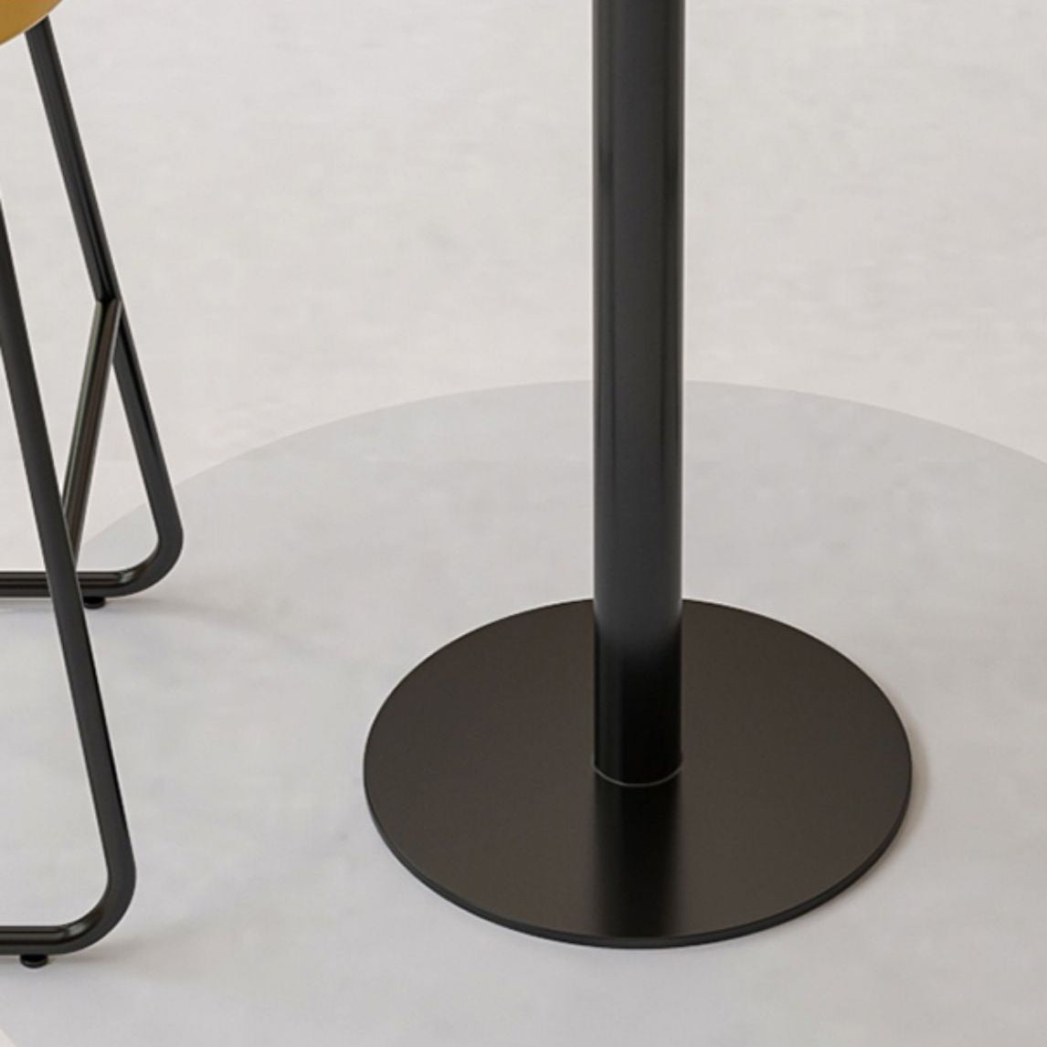 Modern Round Bar Table Set 1/3 Pcs Stone Top Bar Table and Leather Stools