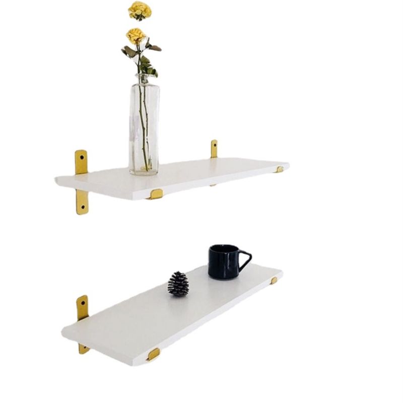 Engineered Wood White Bookshelf Glam Floating Closed Back Bookcase