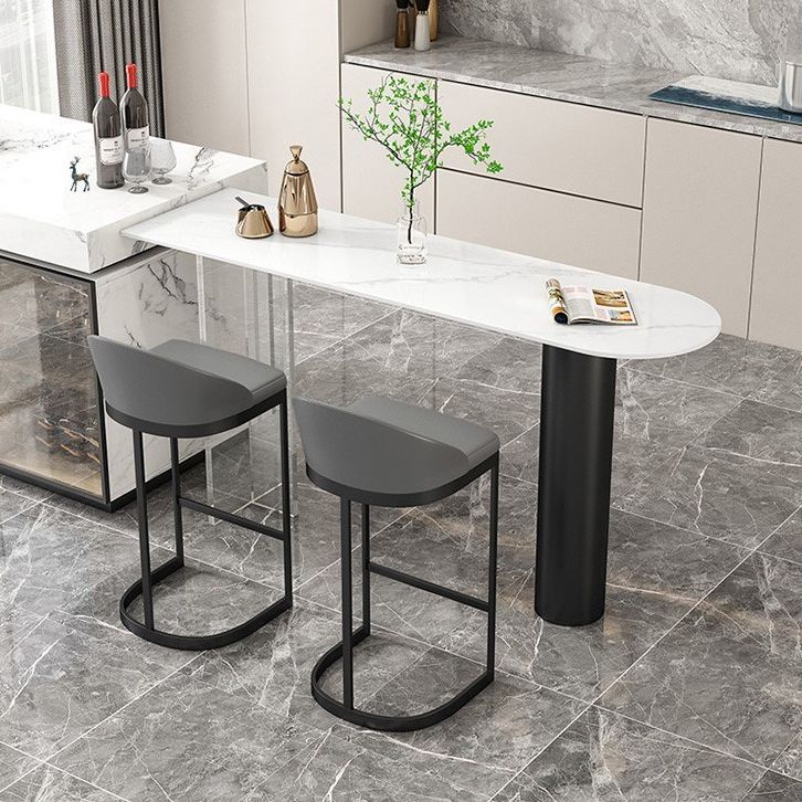 Modern 1/2/3 Pieces Bar Table Set Stone Counter Table with High Stools for Kitchen
