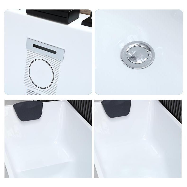 Modern Rectangular Bath Tub Acrylic Alcove Tub for Home in White