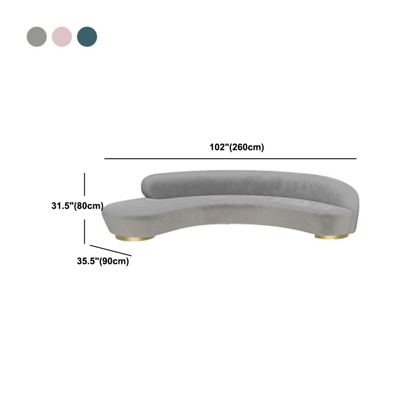 Contemporary Curved SofaWool Recessed Arm Sofa 35.43 inch Wide