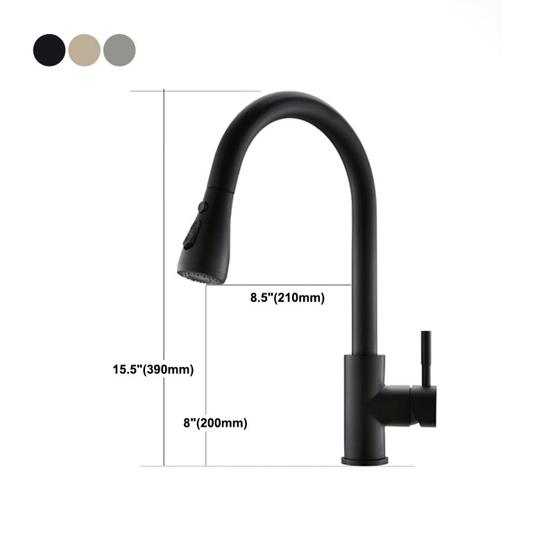 Modern Kitchen Faucet Stainless Steel Single Handle High Arc Retractable Kitchen Faucet