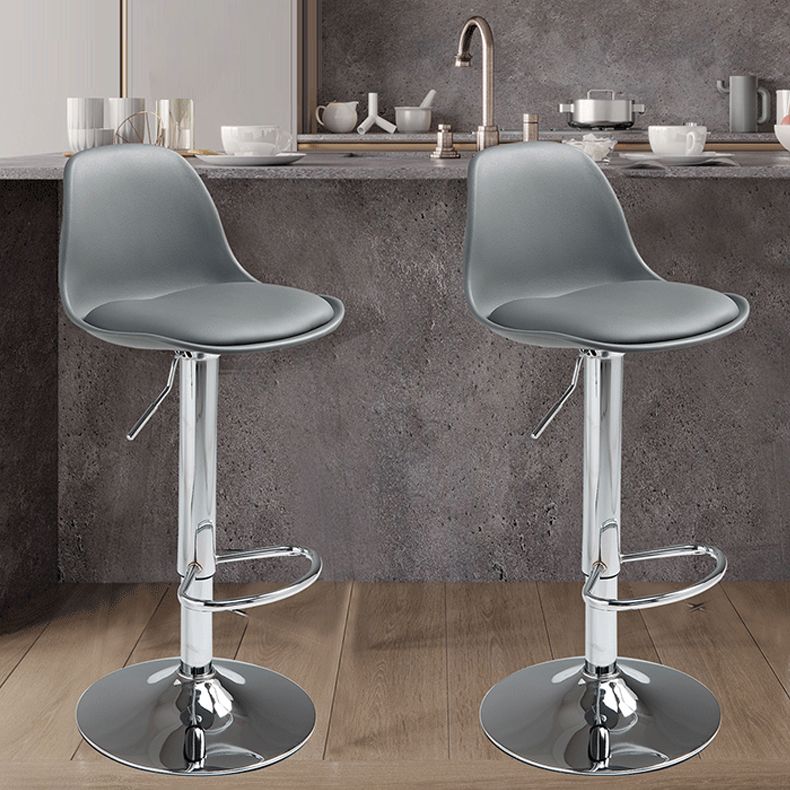 Contemporary Metal Dining Kitchen Room Armless Stool Adjustable Height Barstool