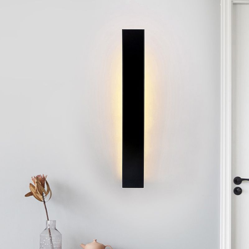 Simplistic Style LED Wall Lighting with Aluminum Shade Black/White Finish Linear Sconce Lighting for Bedroom