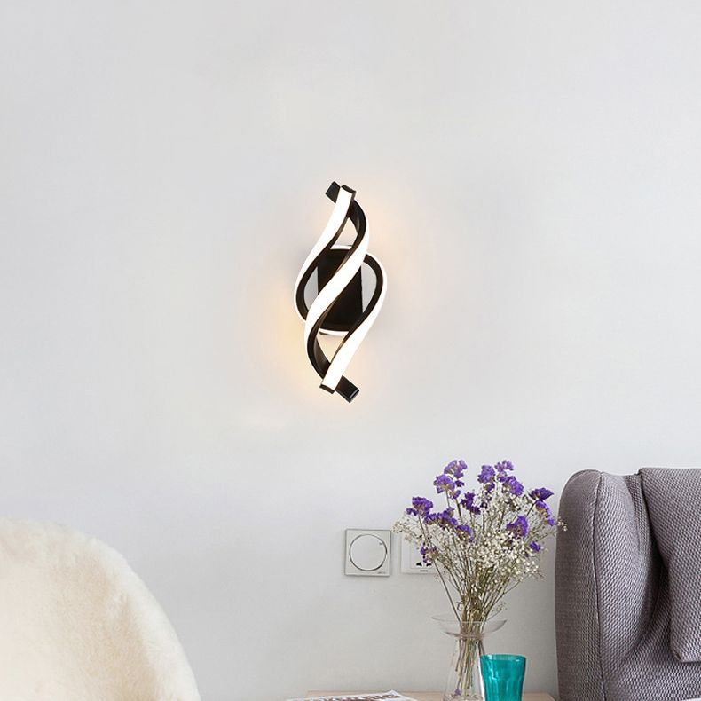 LED Minimalist Wall Sconce Light Creative Twist Shape Wall Light for Bedside