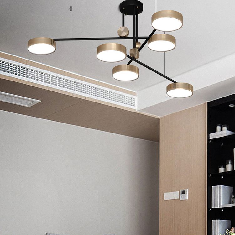 Gold Metall Pendelleuchte Licht aus der Mitte des Jahrhunderts modern