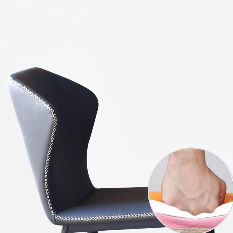 Silla de comedor moderna de piel sintética, sillas de comedor de metal para uso doméstico