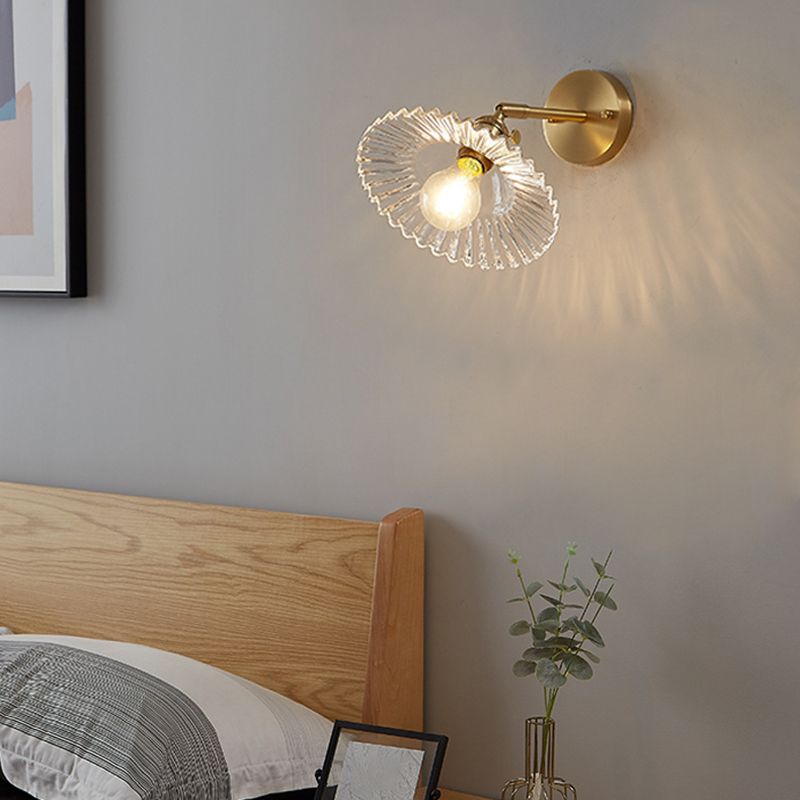 Cone Shape Glass Wall Light Industrial Style 1 Light Wall Light Sconce