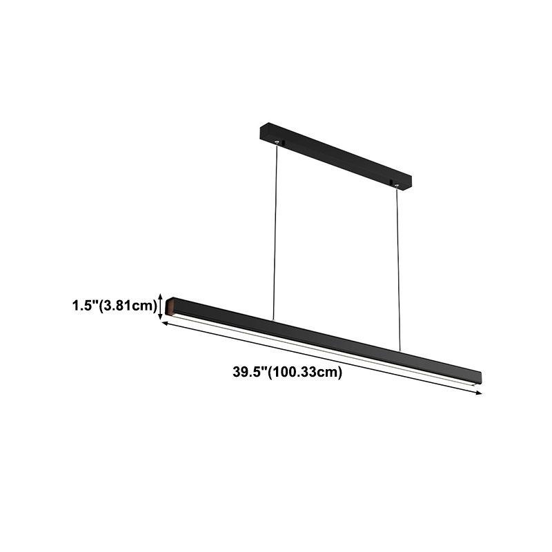 Rectangular Shape Island Pendant Modern Style Metal 1 Light Island Light for Living Room