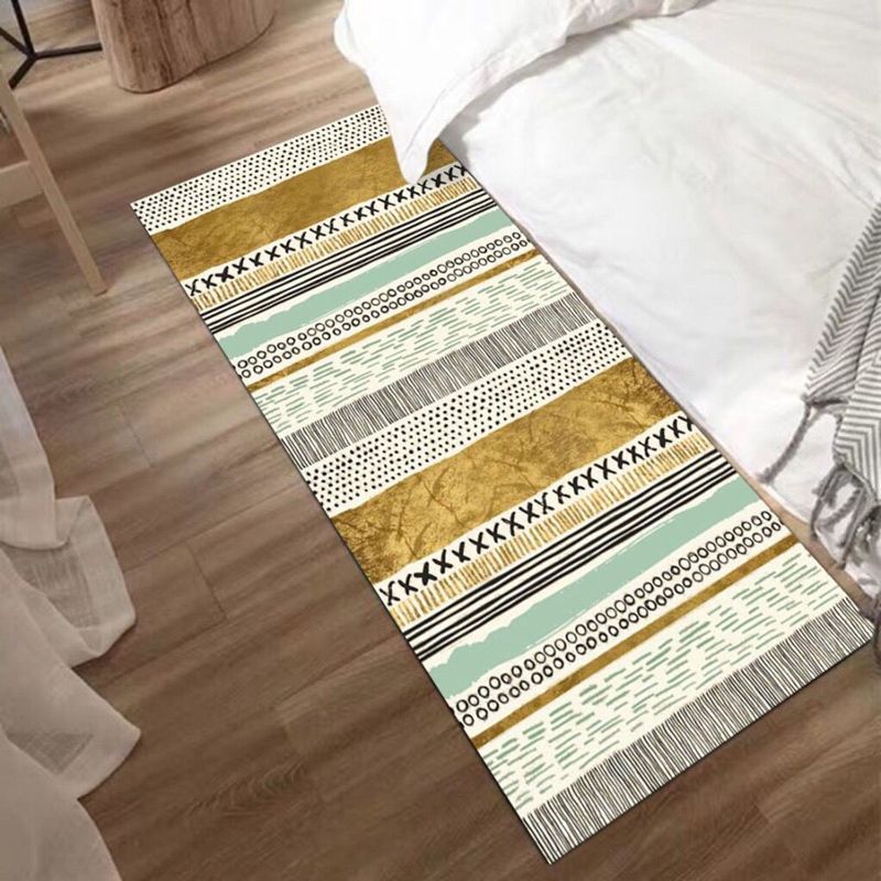 Relaxing Abstract Pattern Rug Multicolor Blended Indoor Rug Machine Washable Stain-Resistant Area Carpet for Bedroom