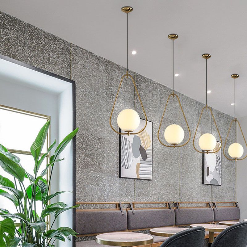 Weißes Glas Deckenleuchte Ding Room Schlafzimmer Ein leichtes modernes hängendes Licht