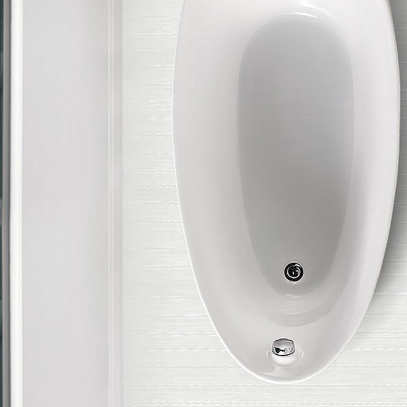 Modern White Ellipse Acrylic Bathtub Freestand Soaking Bathtub with Drain Bath Tub