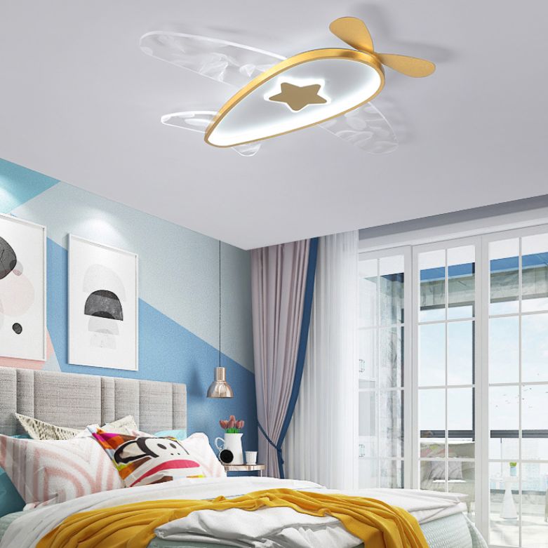 Plafonnier LED moderne et à la mode pour avion en fer forgé avec abat-jour en acrylique